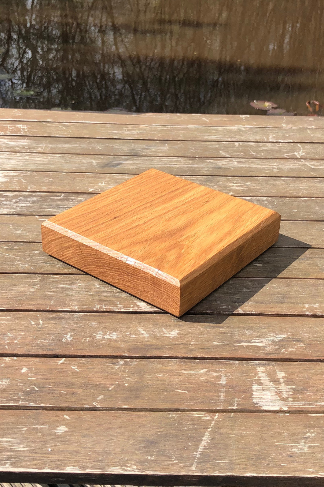 Oak Herb Board Small Chunky Square Chopping Block for Kitchen & Cooking Essentials