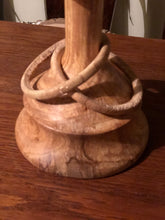 Load image into Gallery viewer, Wooden Candle Stand wIth 2 captive rings.
