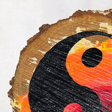 Load image into Gallery viewer, Hand painted wood slice Yin Yang
