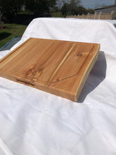 Load image into Gallery viewer, Solid cedar carving board with gravy channel
