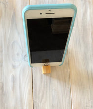 Load image into Gallery viewer, Wooden phone stand keyring
