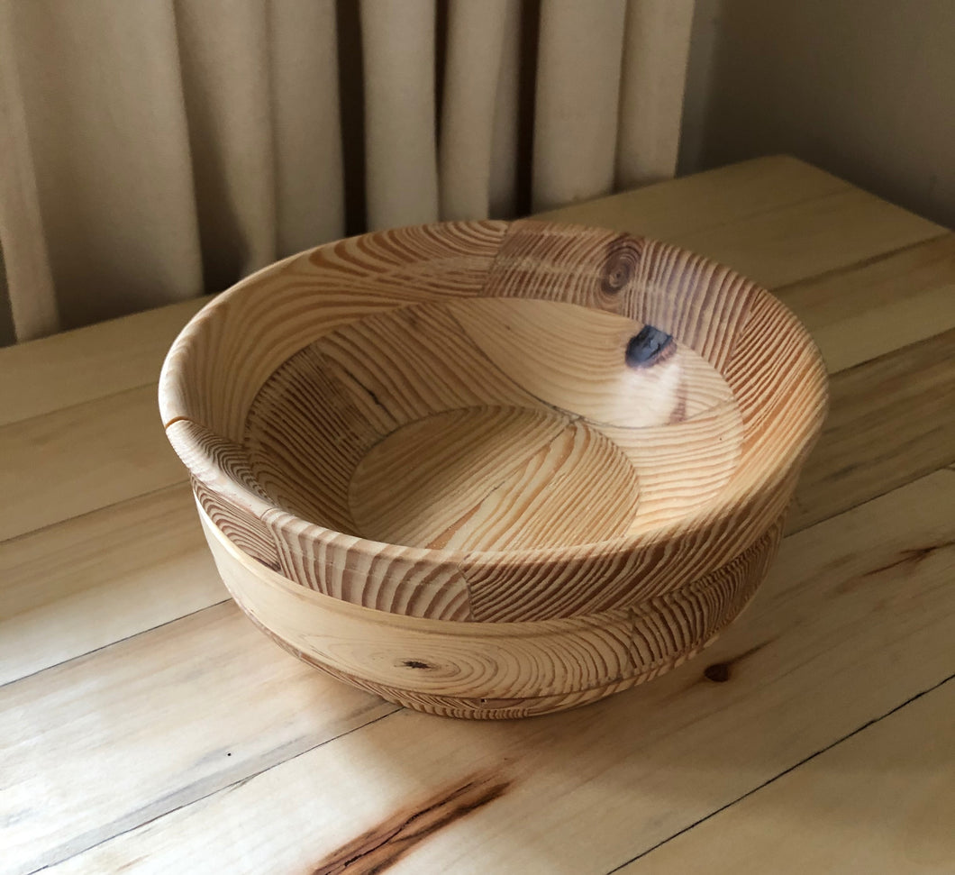 Segmented wooden bowl