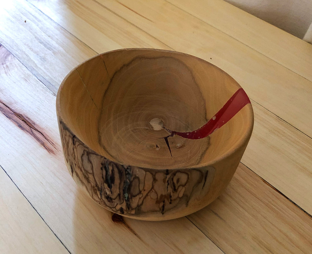 Handmade wood and resin bowl