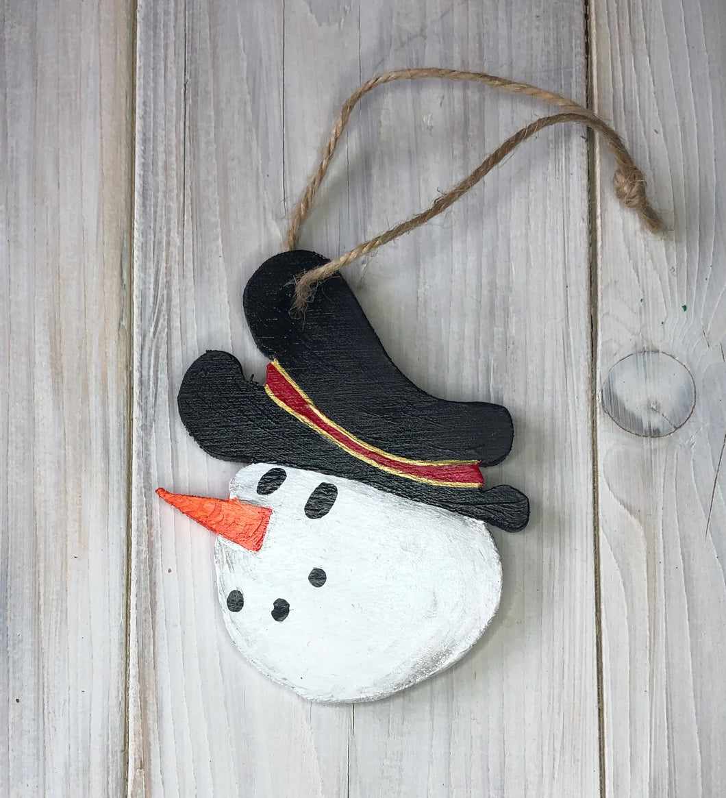 Handcrafted Snowman Christmas decoration.